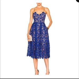 Self-Portrait Cobalt Azaelea Cocktail Dress